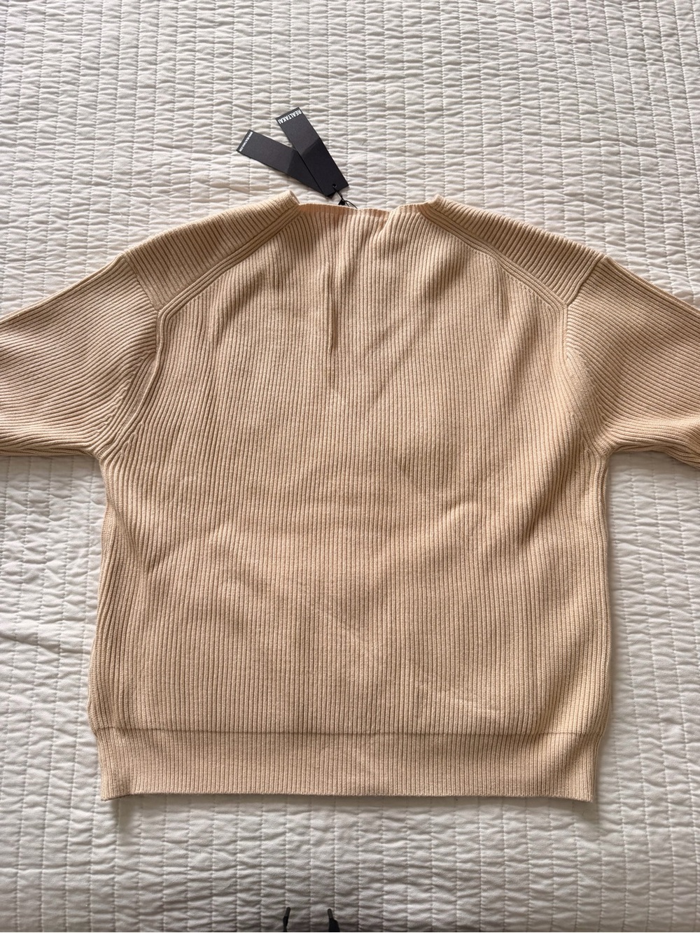 Beige Ribbed Zip Cardigan - Picture 2 of 3